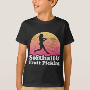 Softbal en Fruitplukken Vrouwen of Meisjes T-shirt
