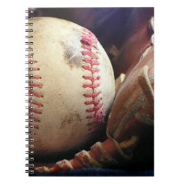 Softbal en handschoen notitieboek