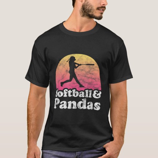 Softbal en panda's of panda's t-shirt (Voorkant)
