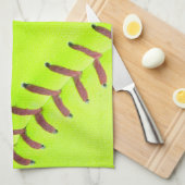 Softbal Geel Snelle Pitch 8U Keuken Schotel Handdo Theedoek (Quarter Fold)