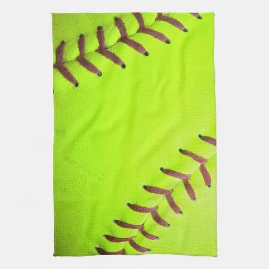 Softbal Geel Snelle Pitch 8U Keuken Schotel Handdo Theedoek (Verticaal)