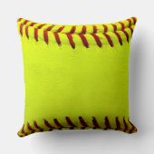Softbal Geel Softbal Sportteam Coach Kussen (Achterkant)