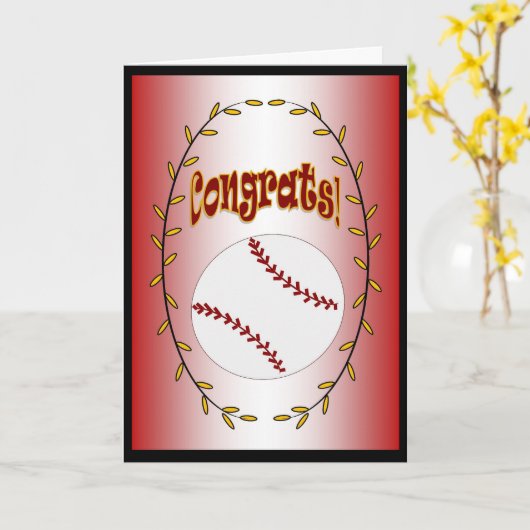 Softbal - Gefeliciteerd! Kaart (Gele Bloem)