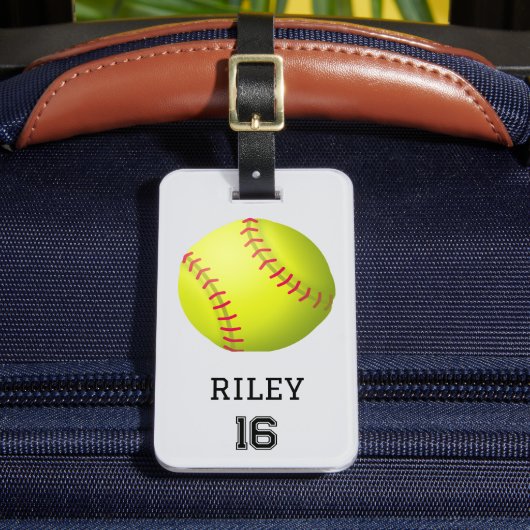 Softbal Gepersonaliseerde Custom Team Bag Label Gi Bagagelabel (Voorkant Insitu 2)