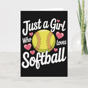 Softbal Gewoon Een Meisje Dat Van Softbal Houdt Kaart