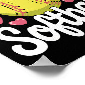 Softbal Gewoon Een Meisje Dat Van Softbal Houdt Poster (Hoek)