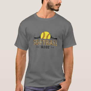 Softbal Gigi Luipaard Patroon Moederdag Liefhebber T-shirt