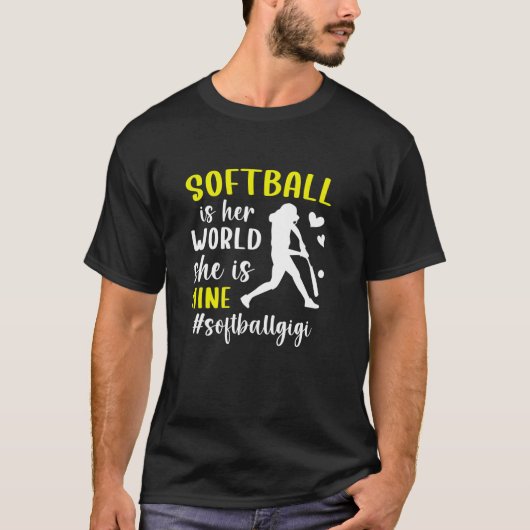 Softbal Gigi Oma Trotse Softbal Speler Gigi T-shirt (Voorkant)