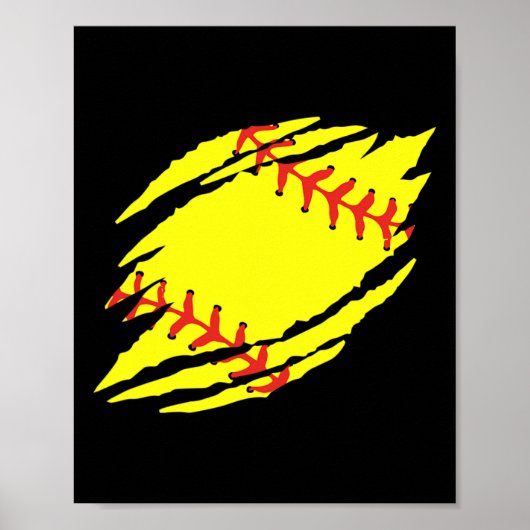 Softbal Grafiek _1 Poster (Voorkant)