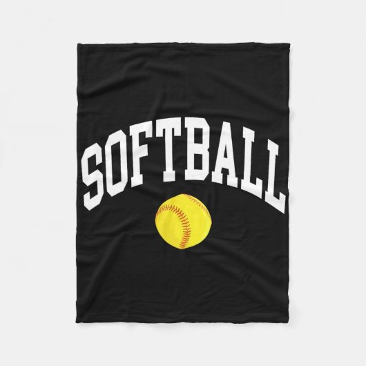 Softbal Grafisch Fleece Deken (Voorkant)