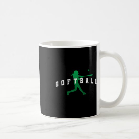 Softbal Groene Team Speler Varsity Tekst Koffiemok (Rechts)