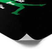 Softbal Groene Team Speler Varsity Tekst Poster (Hoek)
