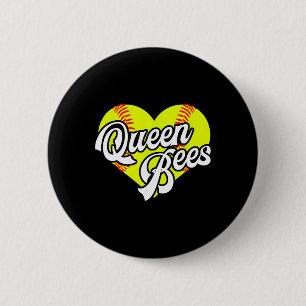 Softbal Hart Koninginbijen Team T-ball League Meis Ronde Button 5,7 Cm