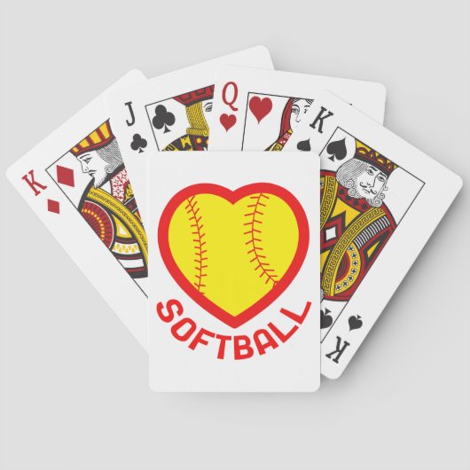 Softbal Hart Pokerkaarten (Achterkant)