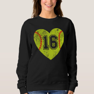 Softbal Hart Speler 16 Softbal Moeder Vader Varsi Trui