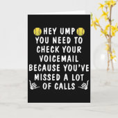 Softbal Hé Schat Je Moet Je Voicemail Controleren Kaart (Gele Bloem)