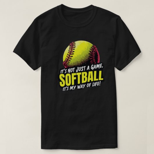 Softbal: het is niet zomaar een spel t-shirt (Design voorkant)
