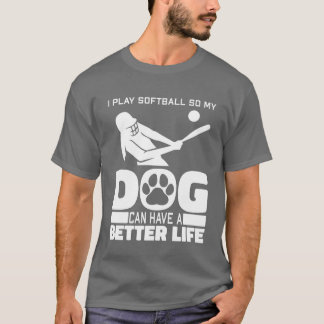Softbal Hond familie vrienden T-shirt
