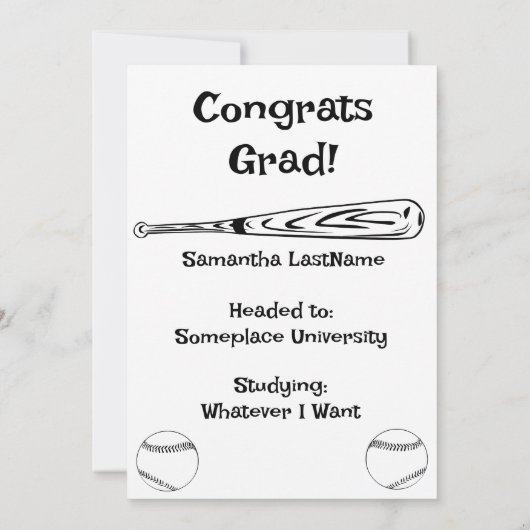 Softbal/Honkbal 3 Foto Collage Wit Aankondiging (Achterkant)