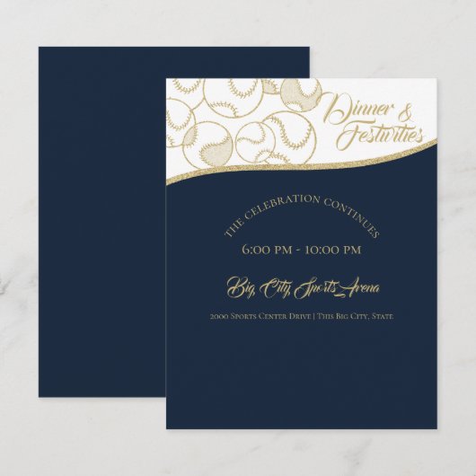 Softbal Honkbal Gouden Feest Kaart (Voorkant / Achterkant)