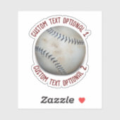 Softbal Honkbal Met Tekst Sticker (Vel)