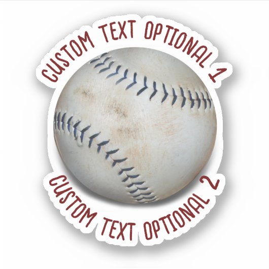 Softbal Honkbal Met Tekst Sticker (Voorkant)