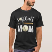 Softbal Honkbal Moeder coll Moederdag Softbal T-shirt (Voorkant)