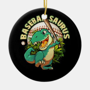 Softbal honkbal spelen dinosaurus sport beslag keramisch ornament