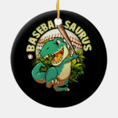 Softbal honkbal spelen dinosaurus sport beslag keramisch ornament (Achterkant)