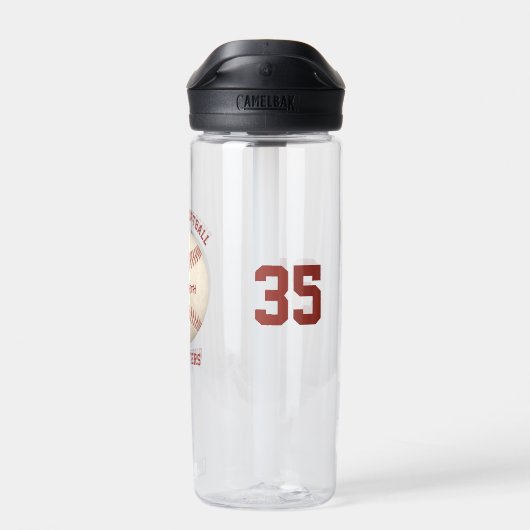 Softbal honkbal team en atleet naam waterfles (Achterkant)