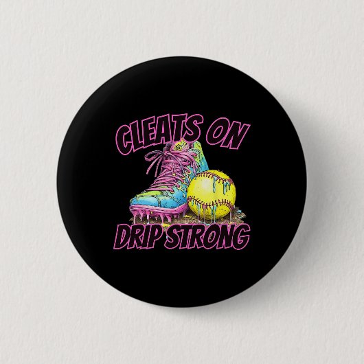 Softbal Ice Cream Dripping Baseball Home Bord Dr. Ronde Button 5,7 Cm (Voorkant)