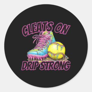 Softbal Ice Cream Dripping Baseball Home Bord Dr. Ronde Sticker