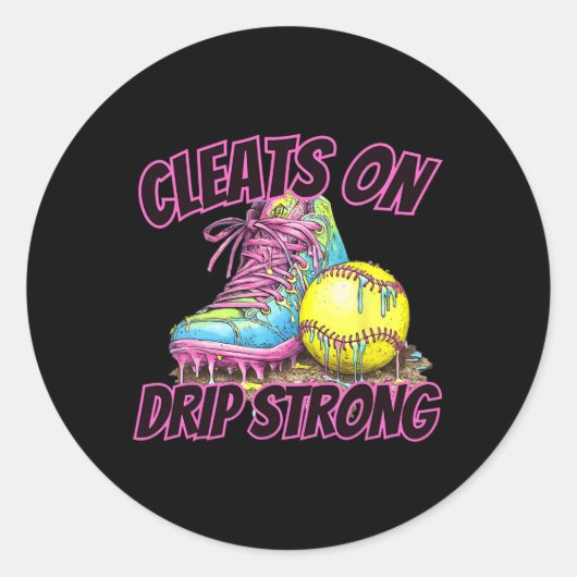 Softbal Ice Cream Dripping Baseball Home Bord Dr. Ronde Sticker (Voorkant)