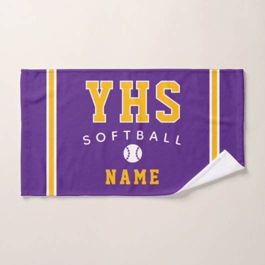 Softbal icoon, aangepaste naam & school, teamcadea handdoek (Handdoek)