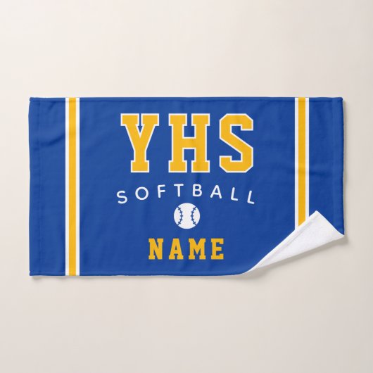 Softbal icoon, aangepaste naam & school, teamcadea handdoek (Handdoek)