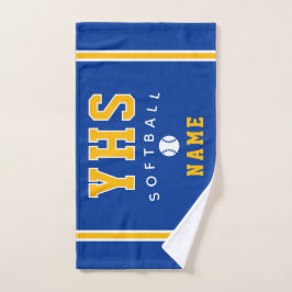 Softbal icoon, aangepaste naam & school, teamcadea handdoek