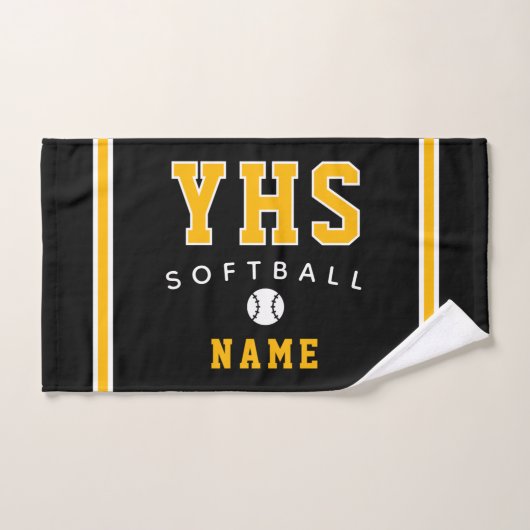 Softbal icoon, aangepaste naam & school, teamcadea handdoek (Handdoek)