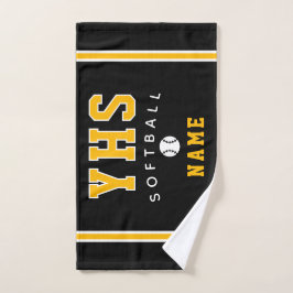 Softbal icoon, aangepaste naam & school, teamcadea handdoek