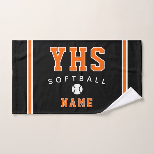 Softbal icoon, aangepaste naam & school, teamcadea handdoek (Handdoek)