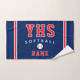 Softbal icoon, aangepaste naam & school, teamcadea handdoek