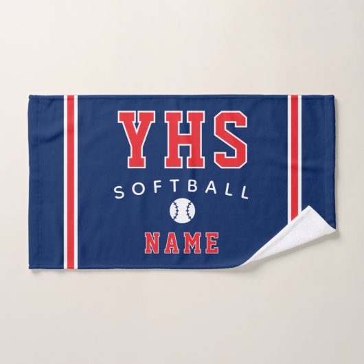 Softbal icoon, aangepaste naam & school, teamcadea handdoek (Handdoek)
