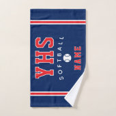Softbal icoon, aangepaste naam & school, teamcadea handdoek (Handdoek)