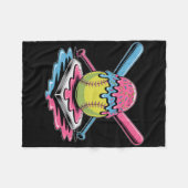 Softbal Ijs Druppel - Schattige Softbal Speler Fleece Deken (Voorkant (Horizontaal))