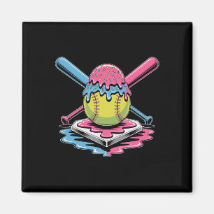 Softbal Ijs Druppel - Schattige Softbal Speler Magneet