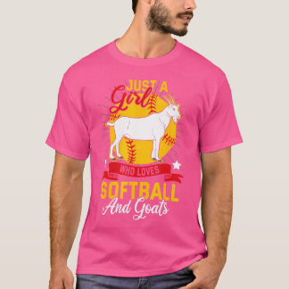 Softbal is een meisje dat van softbal en geit houd t-shirt