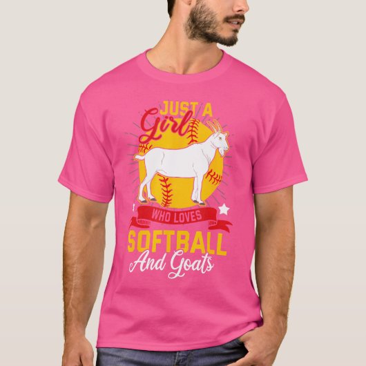 Softbal is een meisje dat van softbal en geit houd t-shirt (Voorkant)