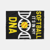 Softbal Is Mijn Dna Grappige Softbal Speler Vangba Fleece Deken (Voorkant (Horizontaal))