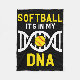 Softbal Is Mijn Dna Grappige Softbal Speler Vangba Fleece Deken