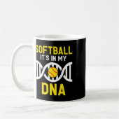 Softbal Is Mijn Dna Grappige Softbal Speler Vangba Koffiemok (Links)