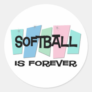 Softbal is voor altijd ronde sticker